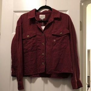 American eagle fleece button down shirt